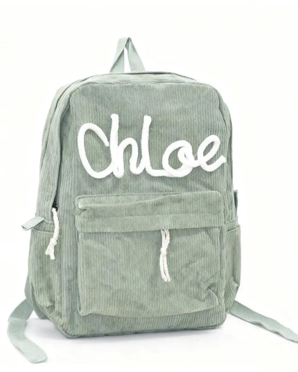 Rucksack mit Rolltop Weiss – Gruene Akzente