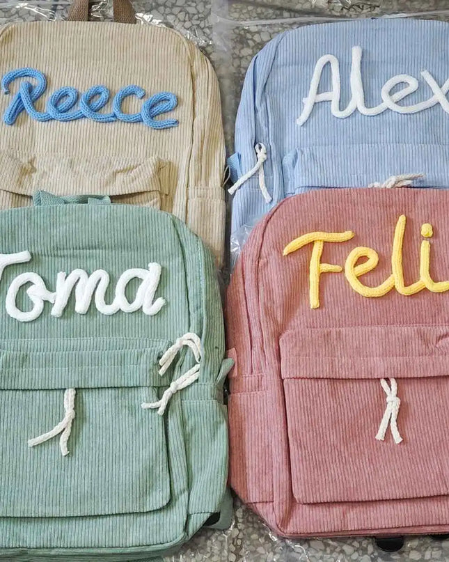 Personalisierter Rolltop Rucksack aus Cord
