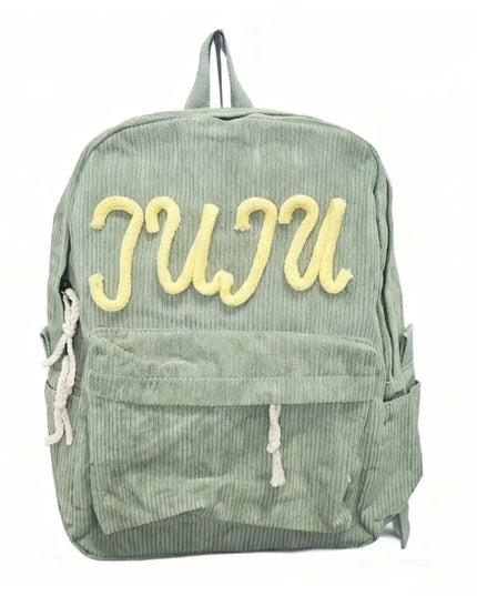 Rucksack mit Rolltop Gruen – Personalisiert
