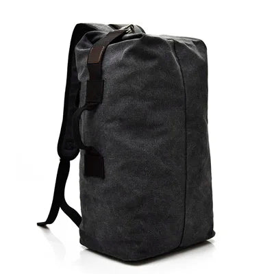 Rolltop Rucksack Herren Schwarz – City Canvas