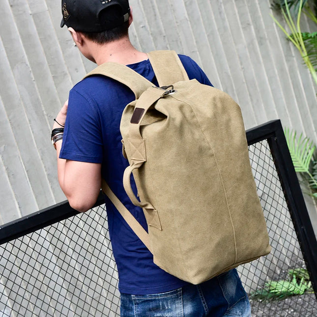 Rolltop Rucksack Herren Schwarz – City Canvas