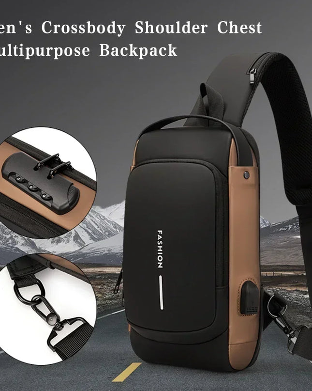 Kompakter Rolltop Rucksack Herren Sling Bag