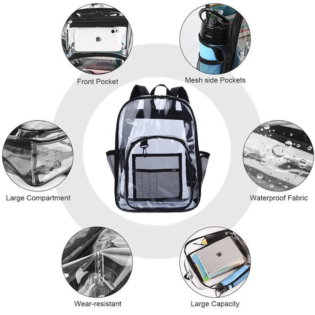Transparenter Rolltop Rucksack Wasserdicht