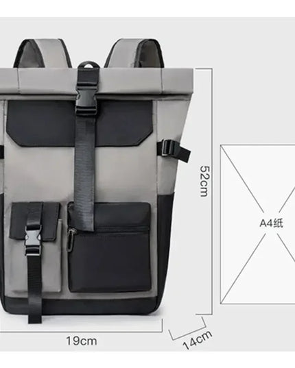 Rolltop Rucksack Wasserdicht Schwarz Urban