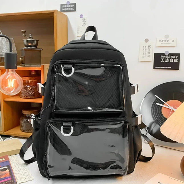 Rolltop Rucksack Damen Schwarz Klassisch