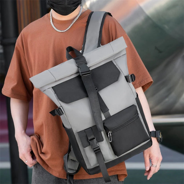 Rolltop Rucksack Wasserdicht Schwarz Urban