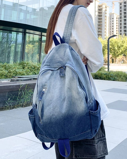 Dein Denim Rolltop Rucksack für jeden Tag