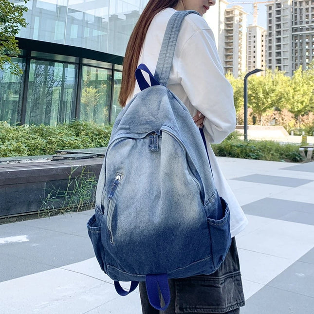 Dein Denim Rolltop Rucksack für jeden Tag