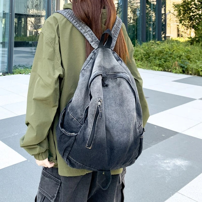 Dein Denim Rolltop Rucksack für jeden Tag