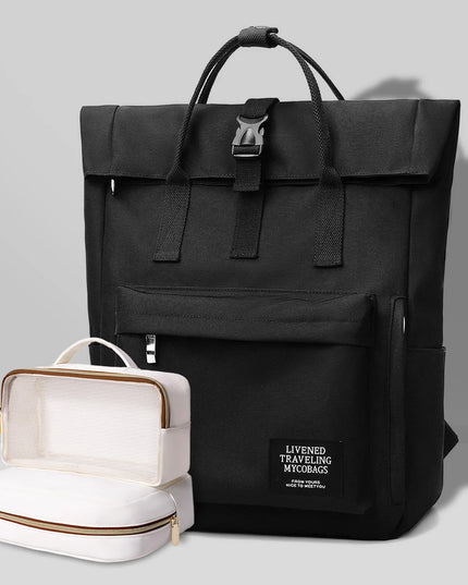 Rolltop Rucksack Schwarz – Der Klassiker