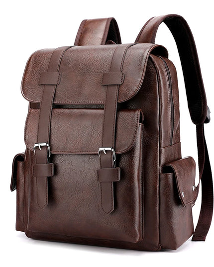 Eleganter Rolltop Rucksack Herren PU-Leder
