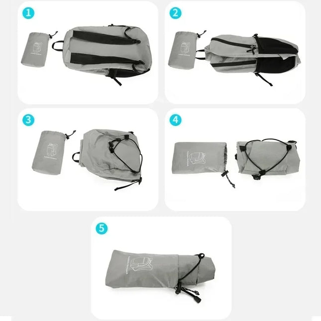 Rolltop Rucksack Wasserdicht Damen Grau