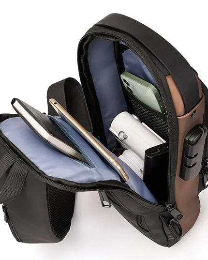 Kompakter Rolltop Rucksack Herren Sling Bag