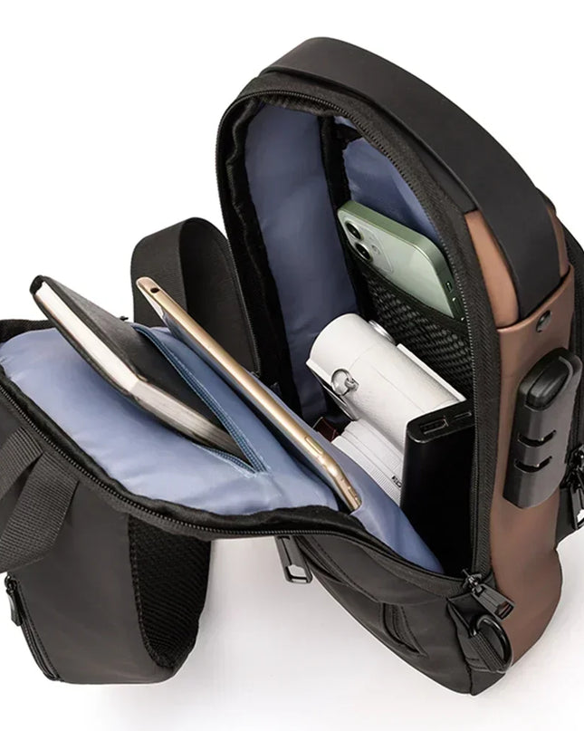 Kompakter Rolltop Rucksack Herren Sling Bag