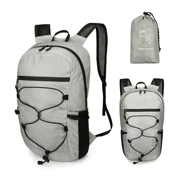 Rolltop Rucksack Wasserdicht Damen Grau