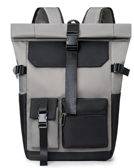 Rolltop Rucksack Wasserdicht Grau Stylisch
