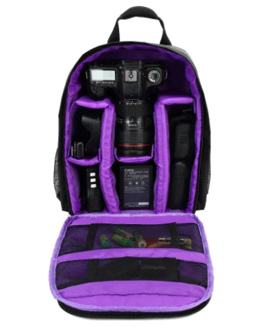 Rolltop Rucksack Wasserdicht Lila Kamera