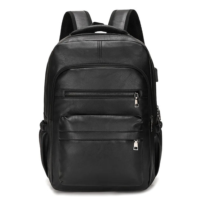 Rolltop Rucksack Herren Schwarz mit USB