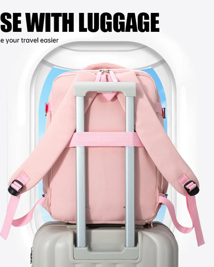 Rucksack mit Rolltop Pink – Dein