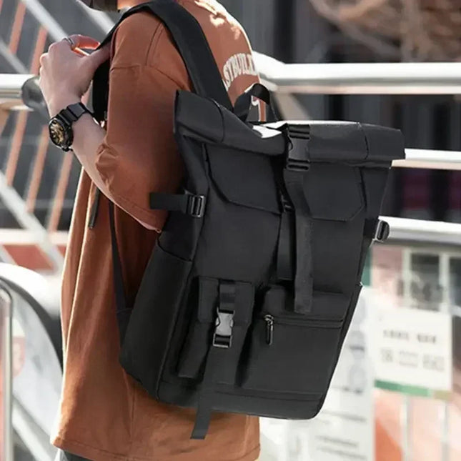Rolltop Rucksack Wasserdicht Schwarz Urban