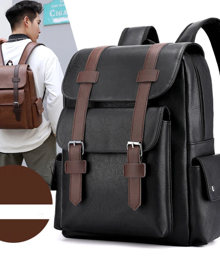 Rolltop Rucksack Herren Schwarz Elegant