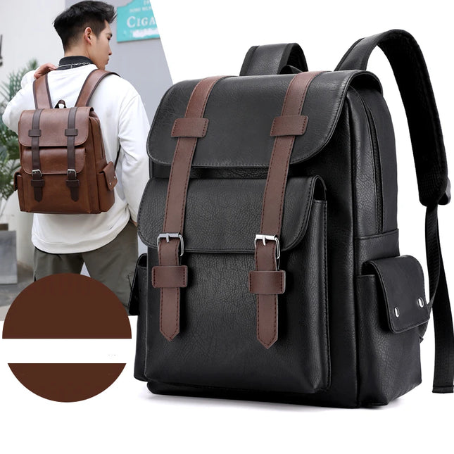 Rolltop Rucksack Herren Braun Lässig