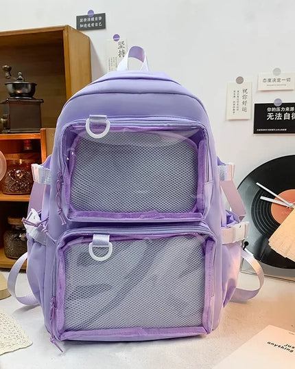 Rolltop Rucksack Damen Lila Urban