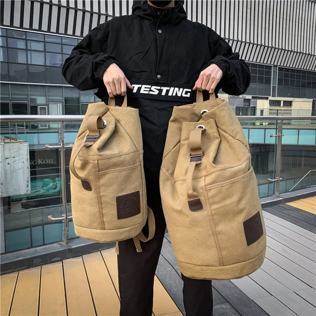 Robuster Rolltop Rucksack Herren aus Canvas