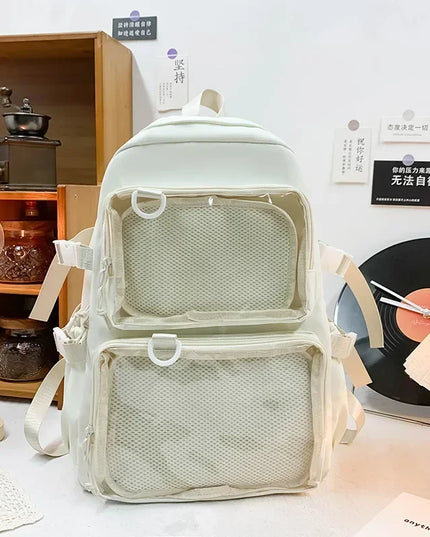Rolltop Rucksack Damen Beige – Zeitlos