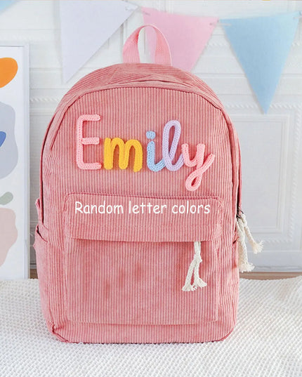 Rucksack mit Rolltop Pink – Personalisiert