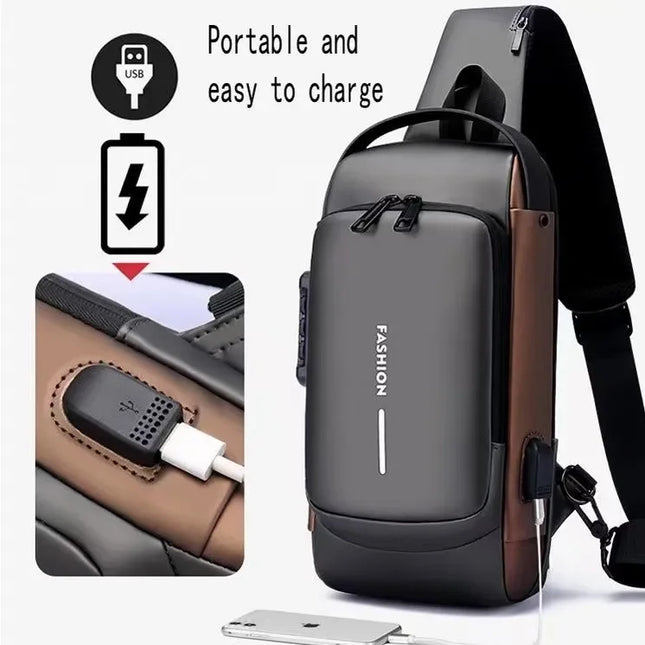Kompakter Rolltop Rucksack Herren Sling Bag