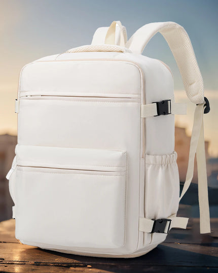 Rucksack mit Rolltop Beige – Für Pendler
