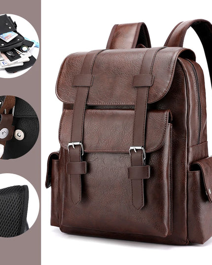 Rolltop Rucksack Herren Braun Lässig