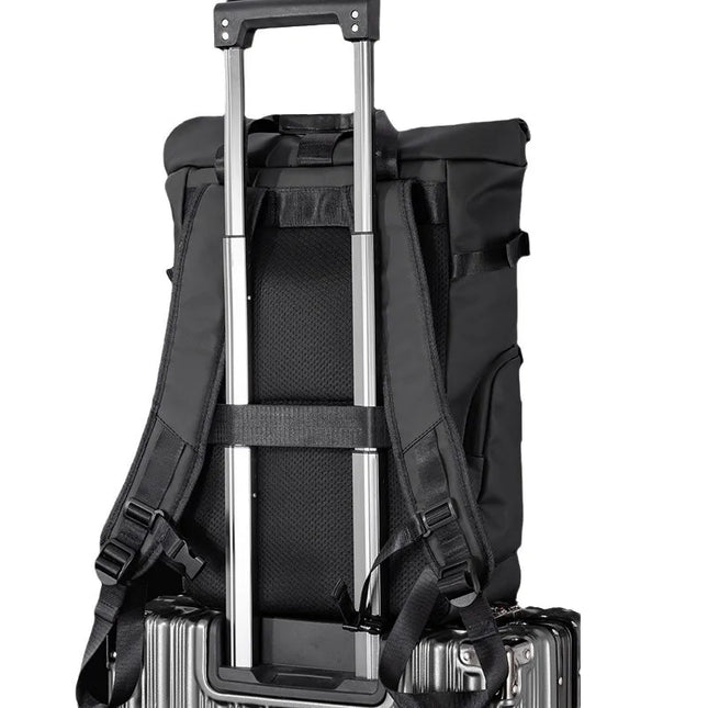Rolltop Rucksack Herren Schwarz Faltbar