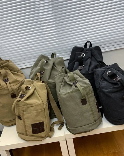 Rolltop Rucksack Herren Schwarz Robust