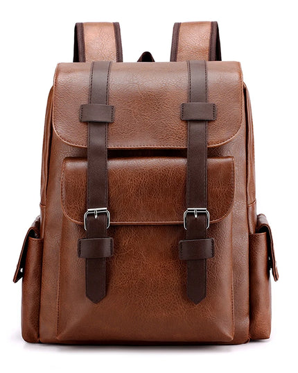 Eleganter Rolltop Rucksack Herren PU-Leder