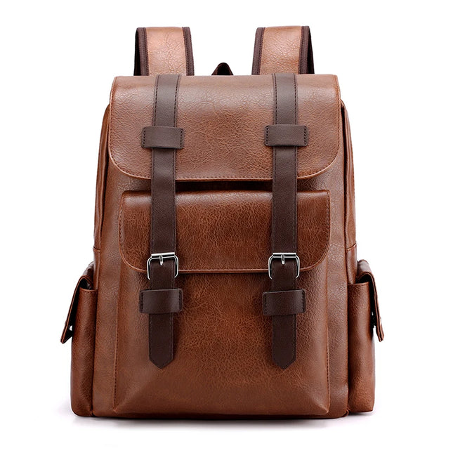 Eleganter Rolltop Rucksack Herren PU-Leder