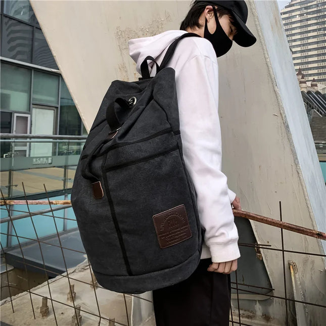 Robuster Rolltop Rucksack Herren aus Canvas