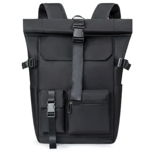 Rolltop Rucksack Wasserdicht Schwarz Urban