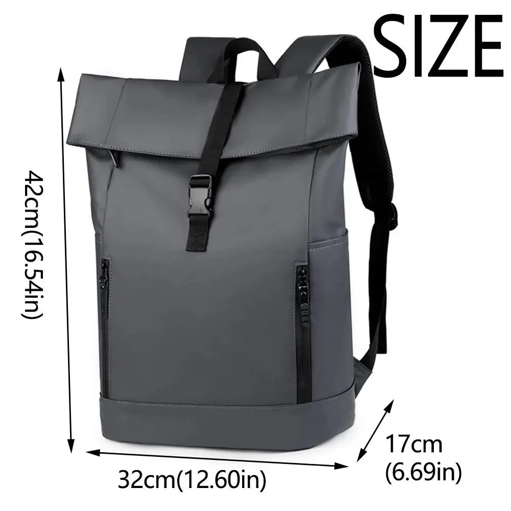 Rolltop Rucksack Wasserdicht Grau Modern – Bild 7