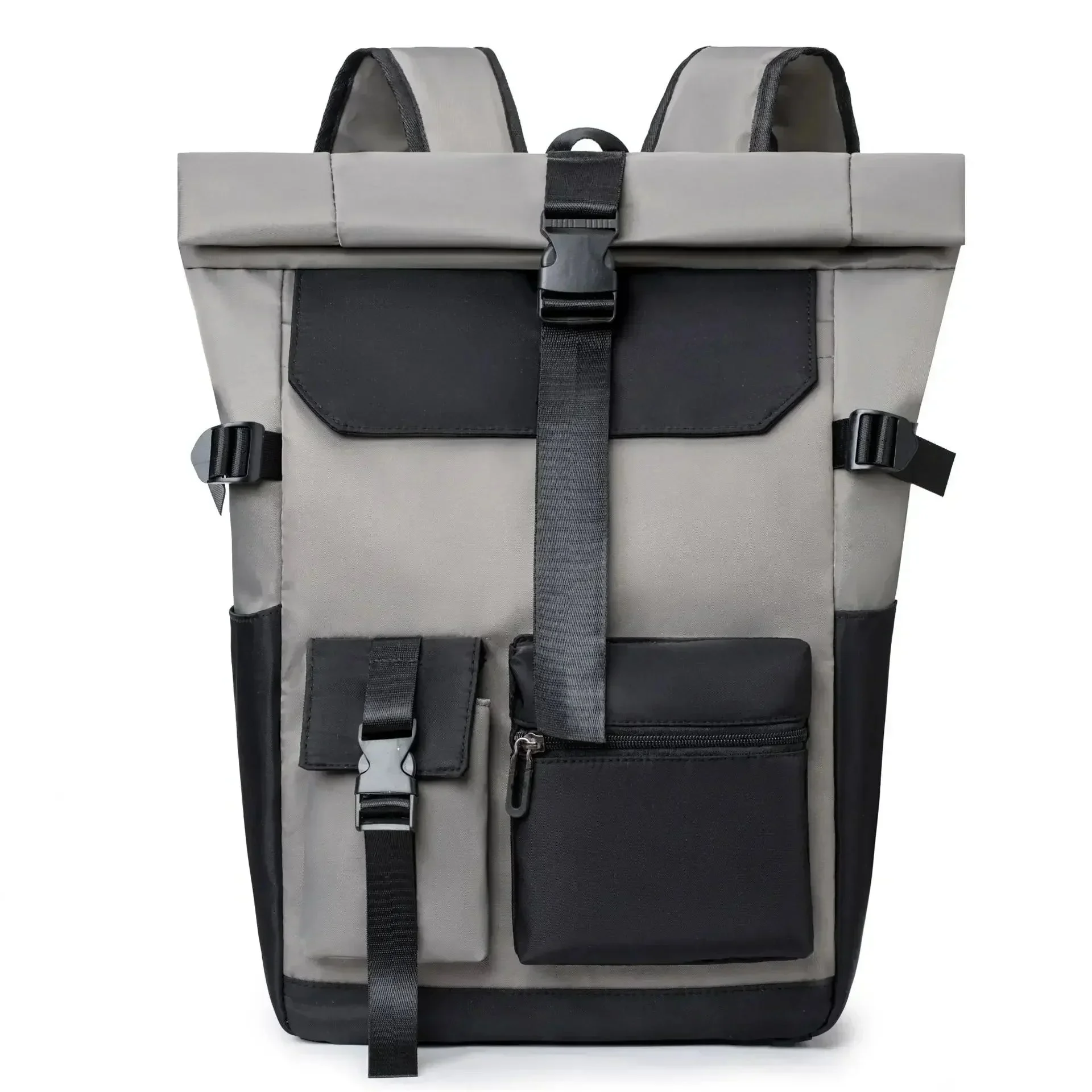 Rolltop Rucksack Wasserdicht Grau Stylisch