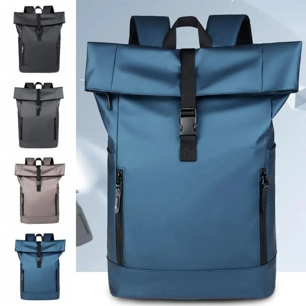 Rolltop Rucksack Wasserdicht Grau Modern – Bild 4