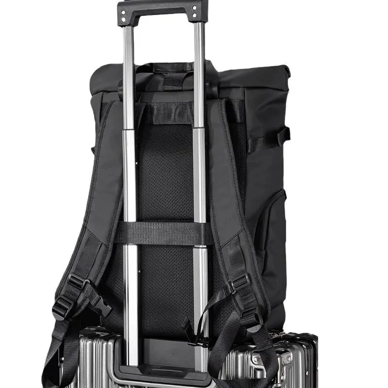 Rolltop Rucksack Herren Weiß Faltbar – Bild 4