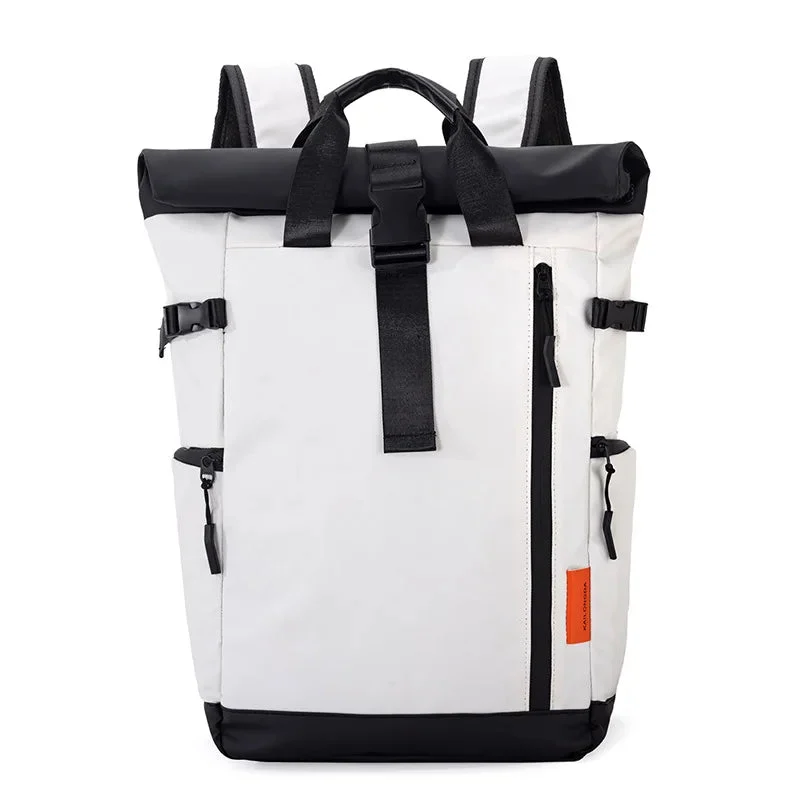 Rolltop Rucksack Herren Weiß Faltbar