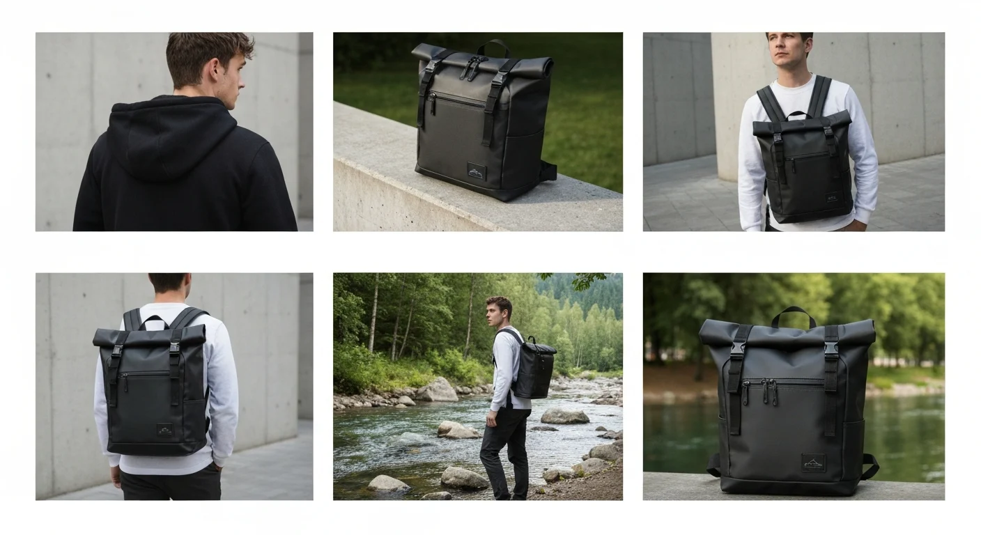 Roter Rolltop Rucksack: Farbakzent für jeden Style